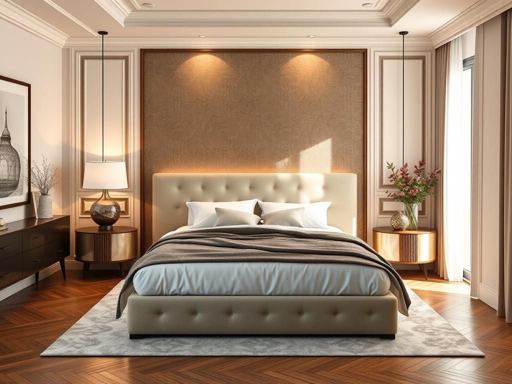 تخت خواب لمسه‌دار لوکس با طراحی مدرن، مناسب برای دکوراسیون شیک و خرید هوشمندانه