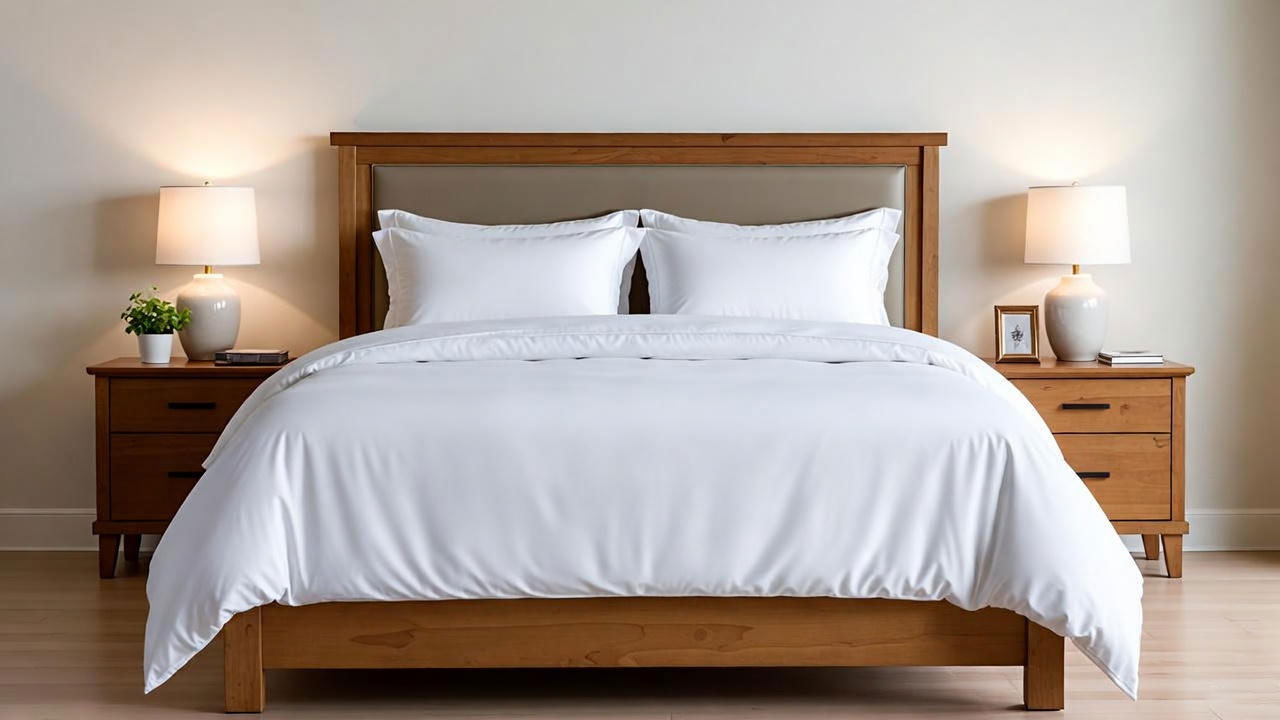 تخت خواب چوبی با طراحی ساده و بادوام، مناسب برای دکور مینیمال و خرید اقتصادی