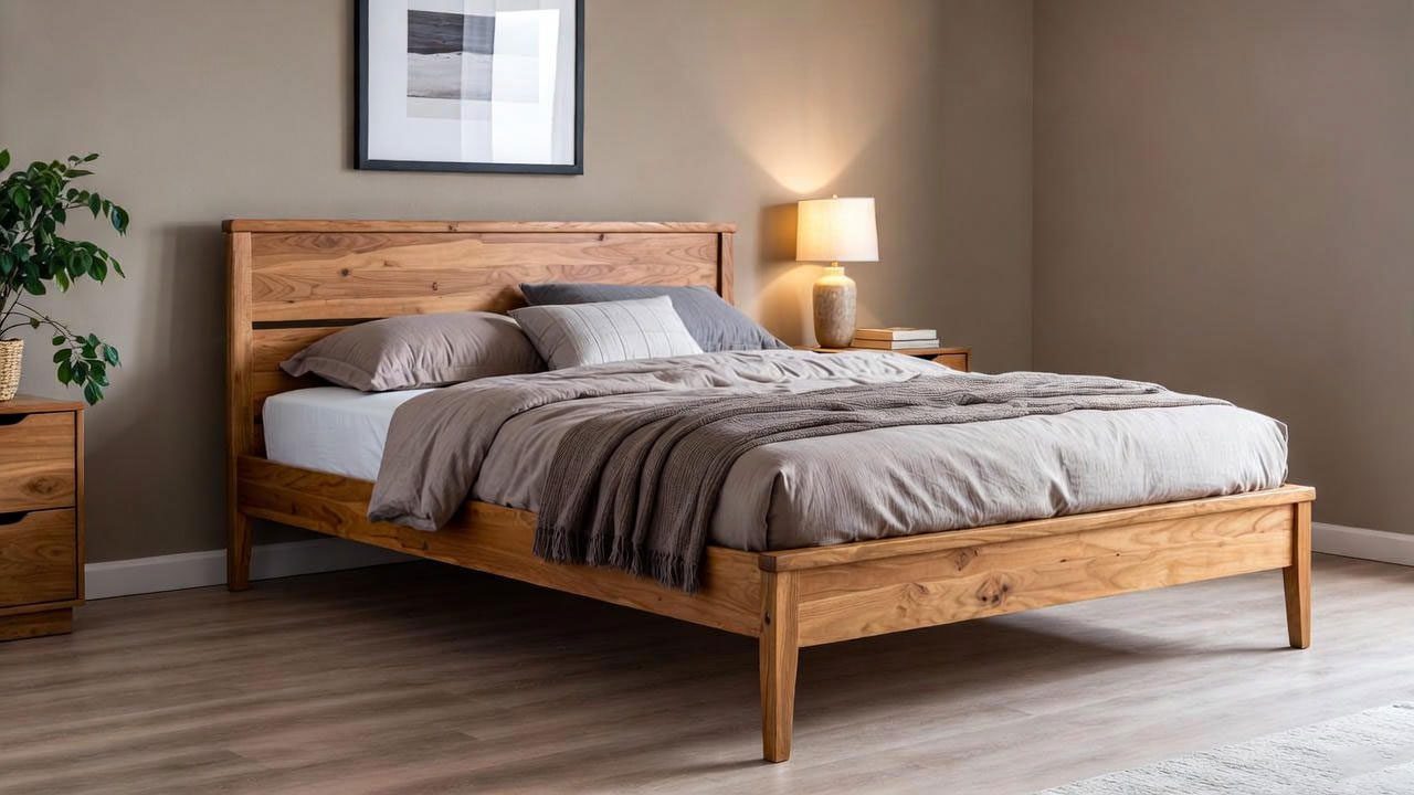 تخت خواب تمام چوب با کیفیت بالا و طراحی مینیمال، گزینه‌ای بادوام و مقرون‌به‌صرفه