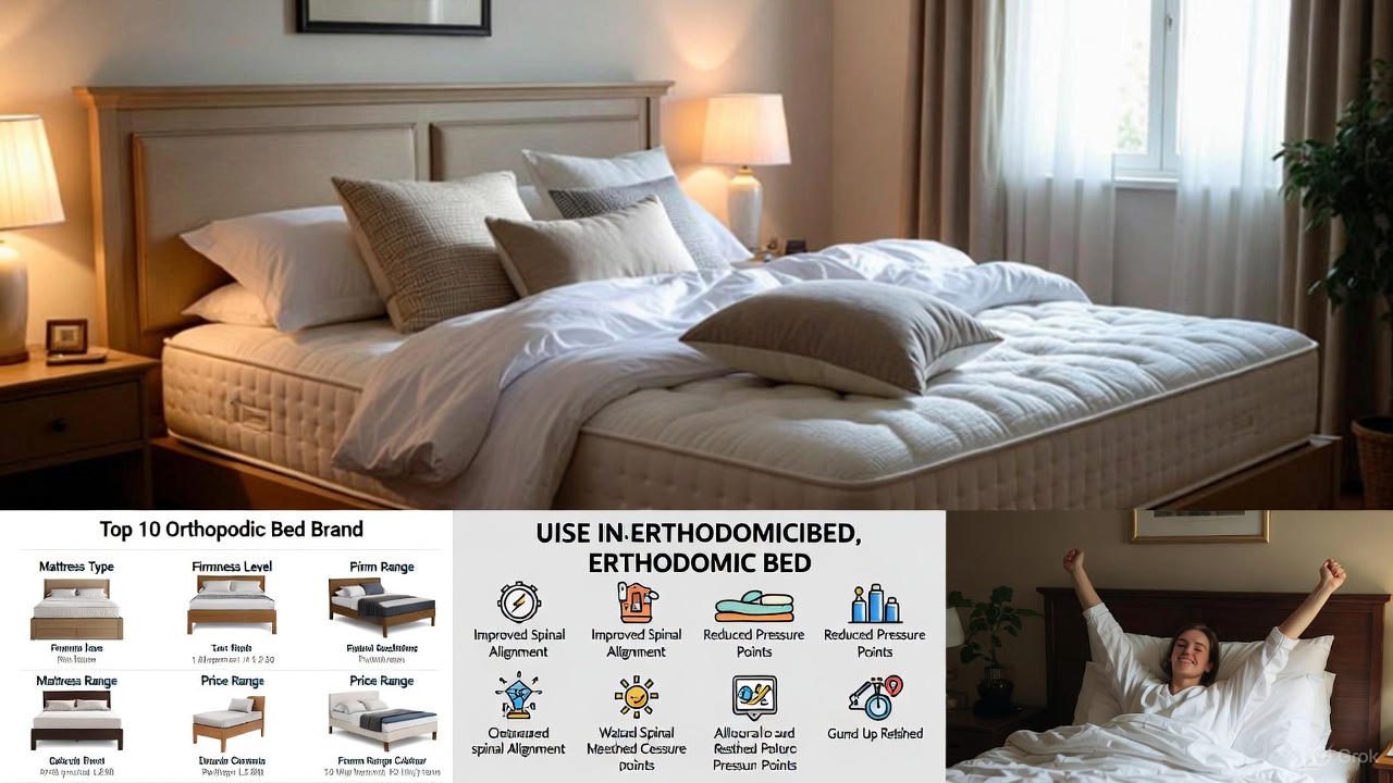 اینفوگرافیک مزایای تخت خواب طبی برای کمردرد همراه با تصویر تخت ارتوپدی و نکات موثر بر سلامت ستون فقرات